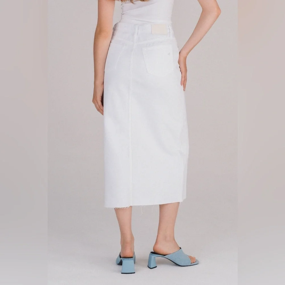 HIDDEN Peyton WHITE FRONT SLIT MIDI SKIRT - Women’s Large - Picture 3 of 14